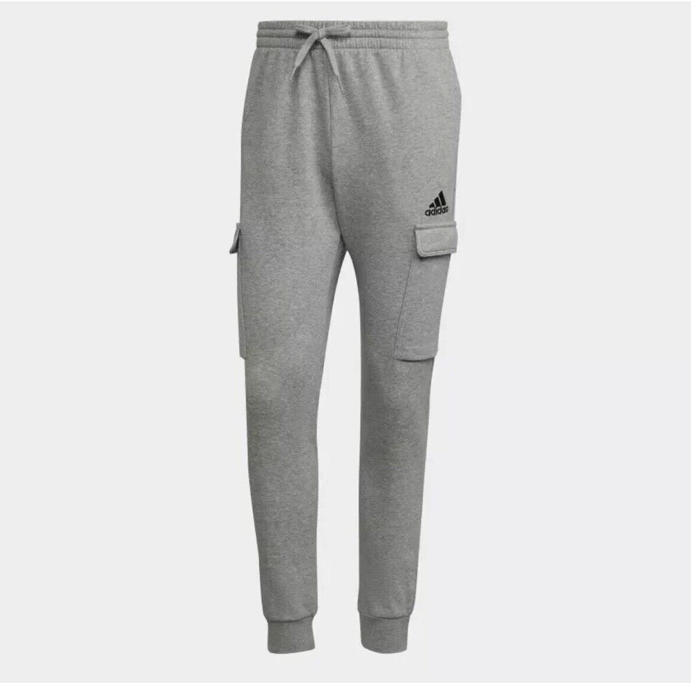 adidas Men's Essentials Fleece Regular Tapered Cargo Sweat Pants Large HL2234
